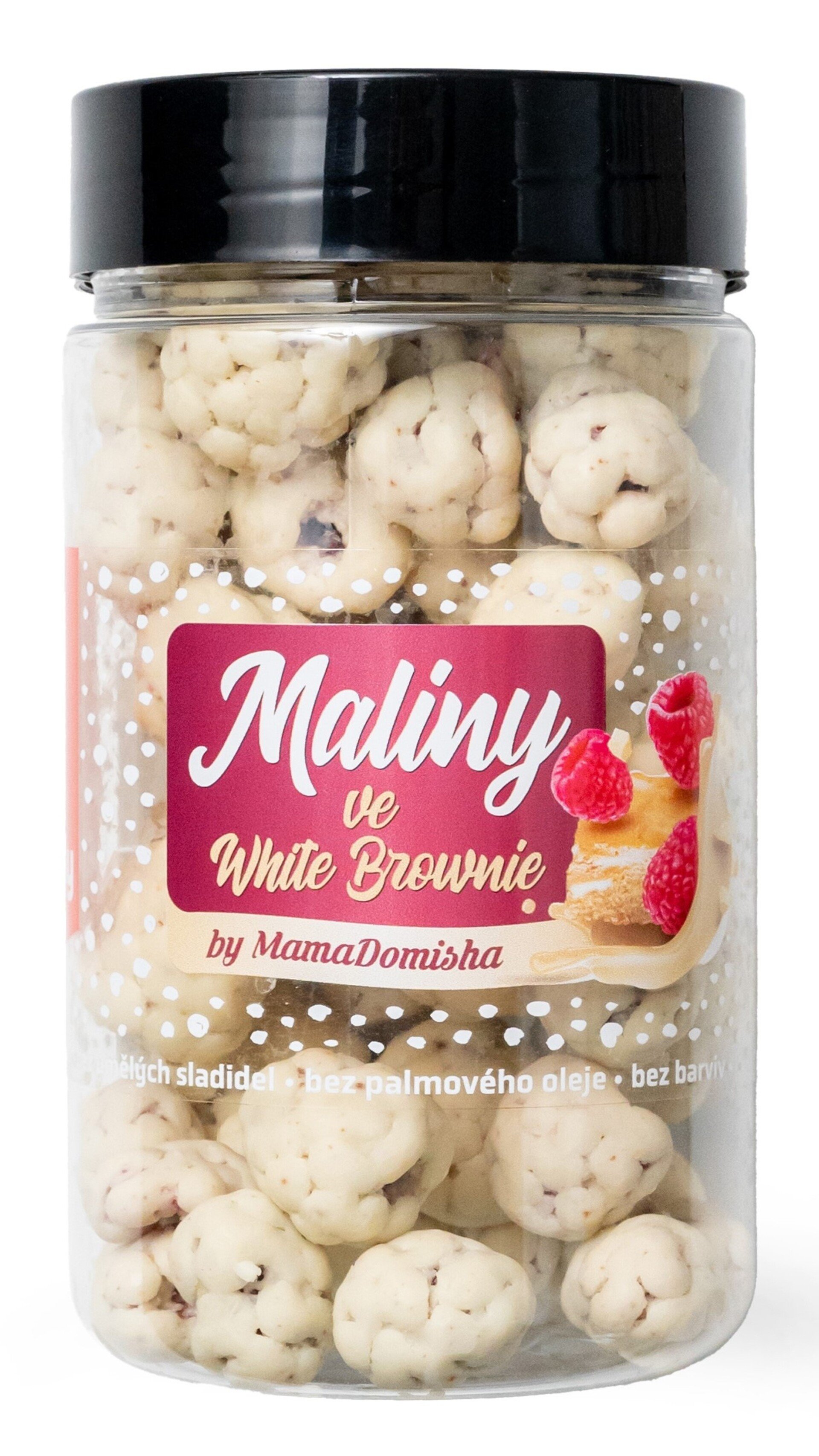 GRIZLY Maliny v bílé čokoládě s krémem White Brownie by @mamadomisha 90 g Obrázek