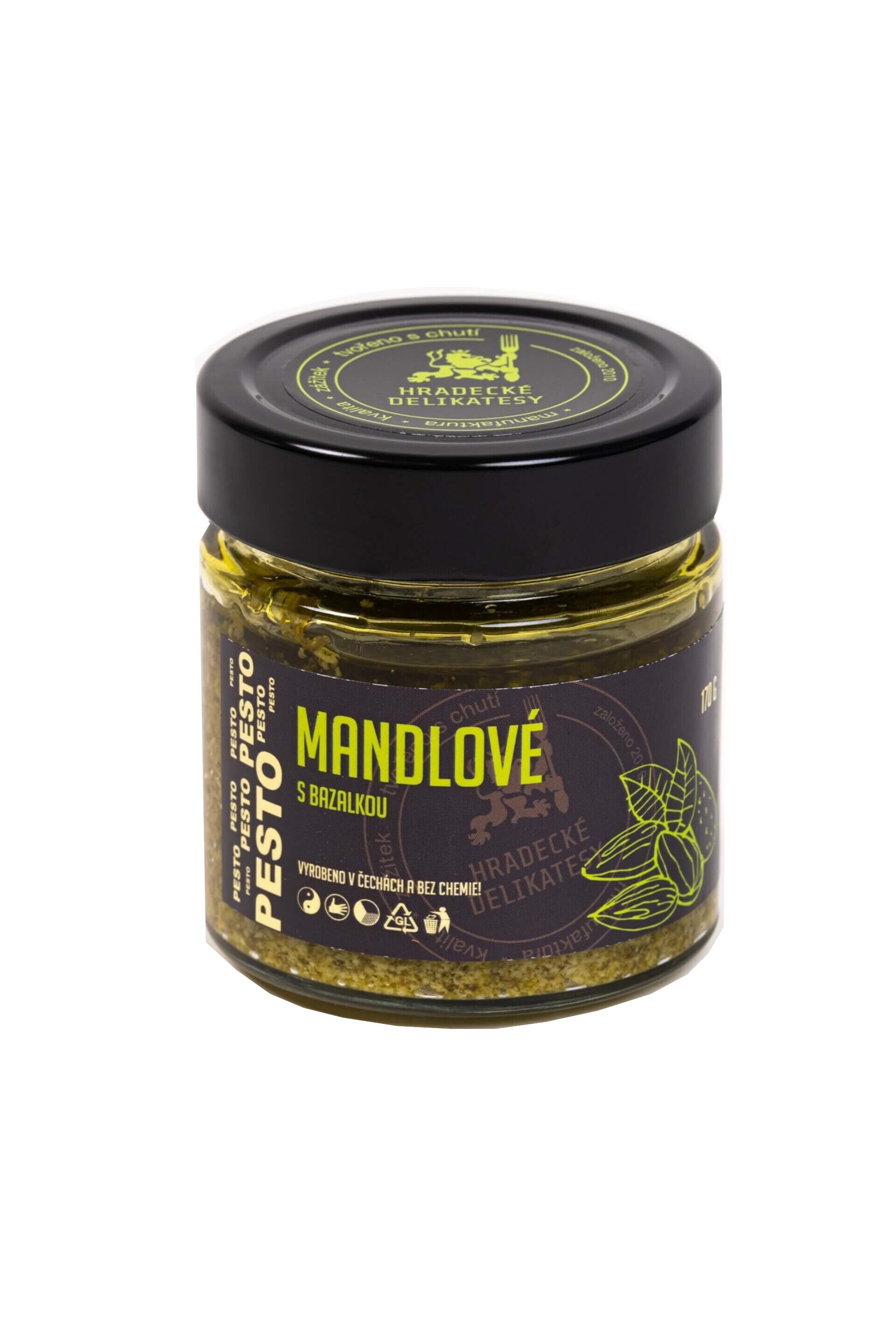 Hradecké delikatesy Mandlové pesto s bazalkou 170 g