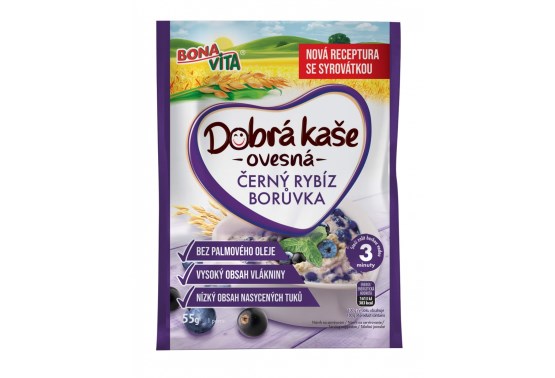 Dobrá kaše ovesná borůvka a černý rybíz