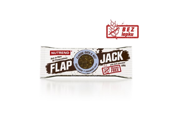 Flapjack Gluten Free  - čokoláda +kokos s hořkou čokoládou