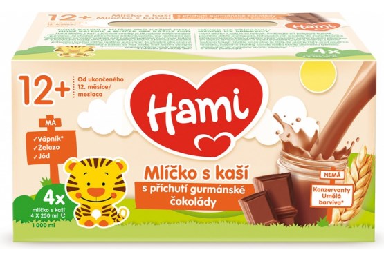 HAMI mlíčko s kaší gurmán.čoko 4x250ml - expirace