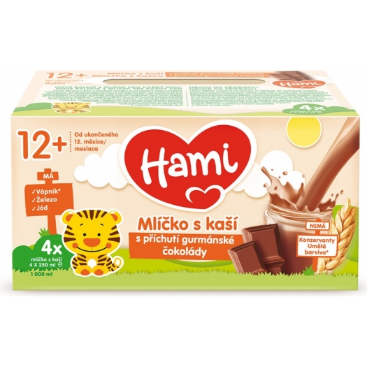 HAMI mlíčko s kaší gurmán.čoko 4x250ml - expirace