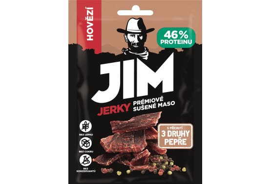 Jim Jerky Hovězí 3 druhy pepře