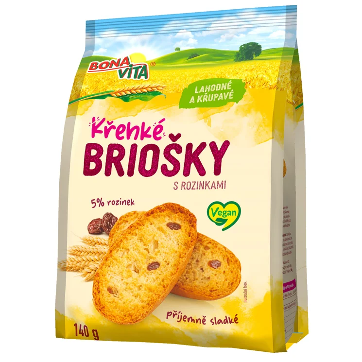Křehké briošky s rozinkami
