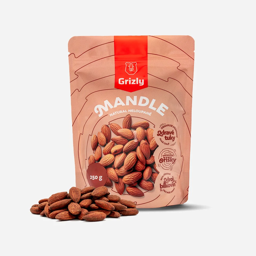 Mandle natural neloupané