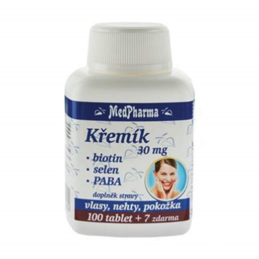 MedPharma Křemík 30 mg + biotin, selen, PABA - 107 tbl.