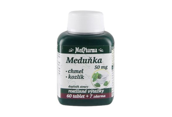 MedPharma Meduňka 50 mg + Chmel + Kozlík - 67 tbl.