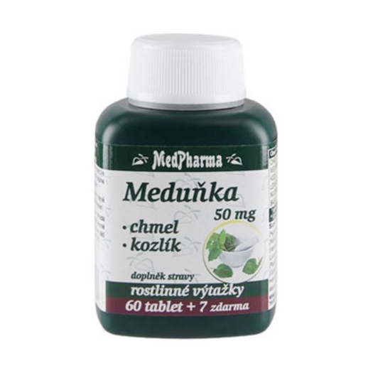 MedPharma Meduňka 50 mg + Chmel + Kozlík - 67 tbl.