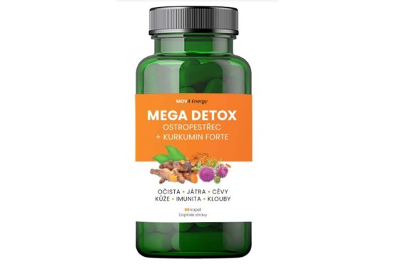 Mega Detox Ostropestřec + Kurkumin FORTE, 60 kapslí