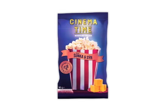 Mikrovlnný popcorn šunka a sýr