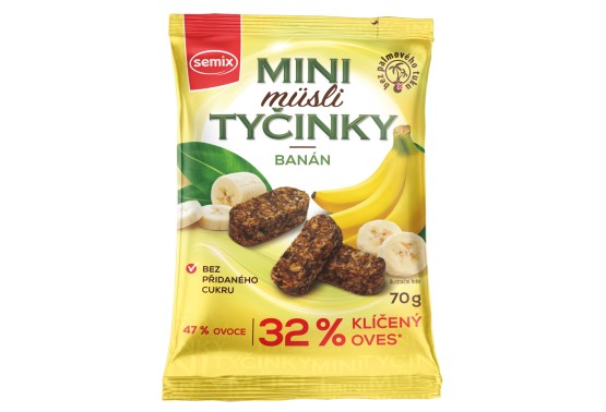 Mini müsli tyčinky s banány bez lepku