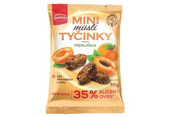 Mini müsli tyčinky s meruňkami bez lepku