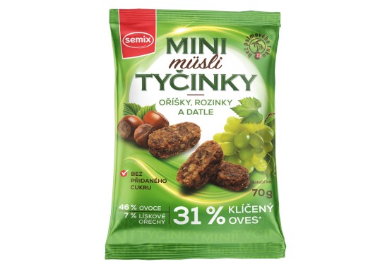 Mini müsli tyčinky s oříšky bez lepku