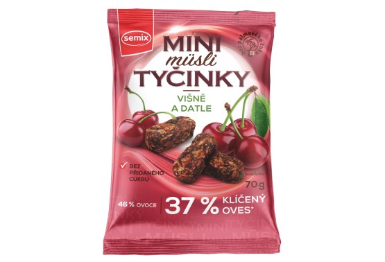 Mini müsli tyčinky s višněmi bez lepku