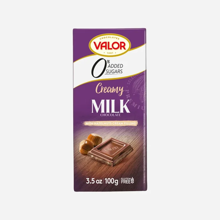 Mléčná čokoláda mléčná plněná krémem 35 %, bez přídavku cukru