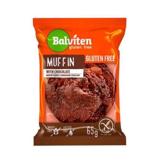 Muffin čokoládový s kousky čokolády bez lepku 65 g - expirace