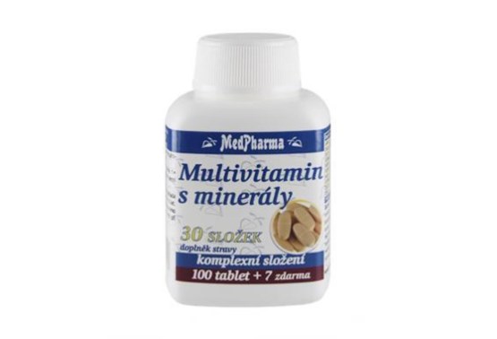 Multivitamin s minerály, 30 složek 107 tablet