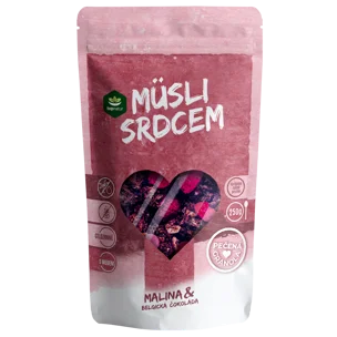 Müsli srdcem malina a čokoláda