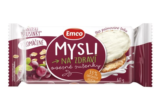 Mysli Ovesné sušenky polomáčené s brusinkou