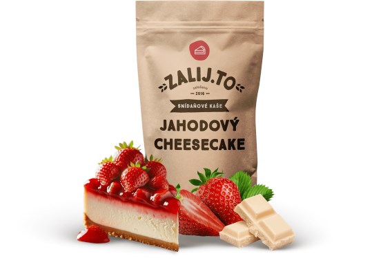 Ovesná kaše Jahodový cheesecake