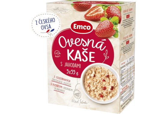 Ovesná kaše s jahodami 5x55 g