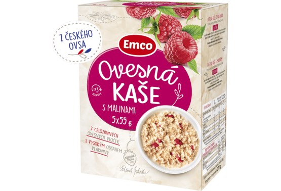 Ovesná kaše s malinami 5x55 g