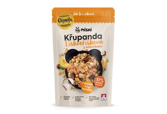 Prémiová granola Křupanda Lískooříšková s meruňkami