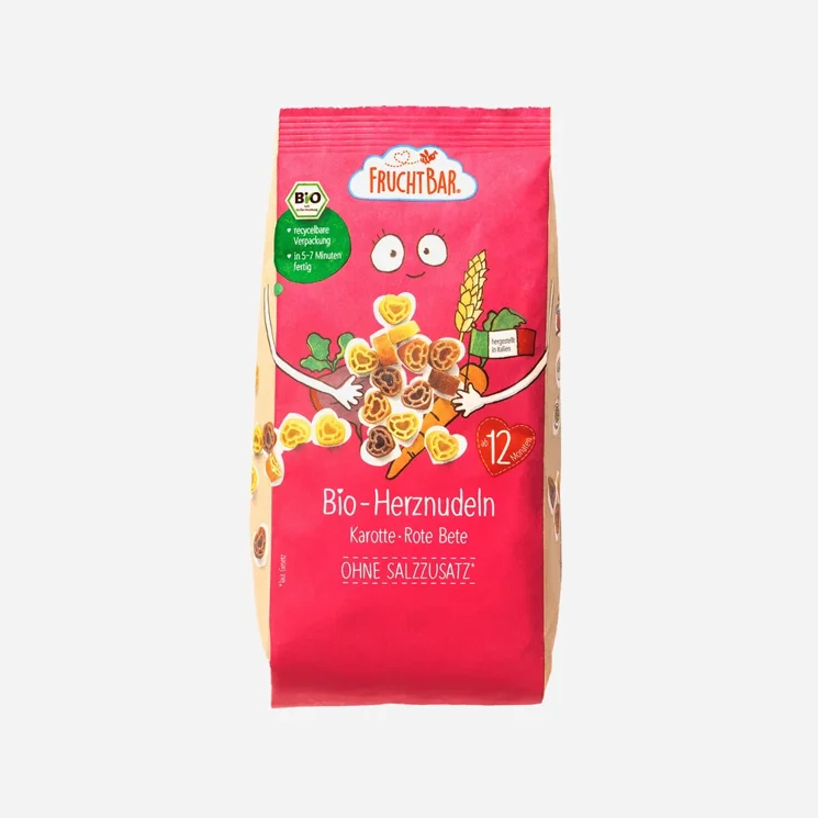 Těstoviny srdíčka s mrkví, řepou a pšenicí BIO