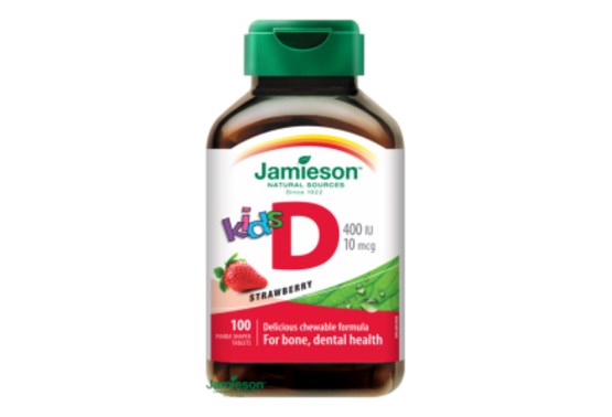 Vitamín D3 Kids 400 IU tablety na cucání s příchutí jahody pro děti