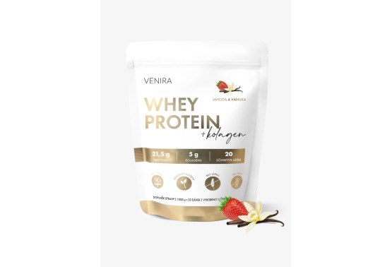 Whey protein příchuť jahoda a vanilka