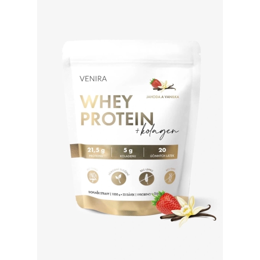 Whey protein příchuť jahoda a vanilka