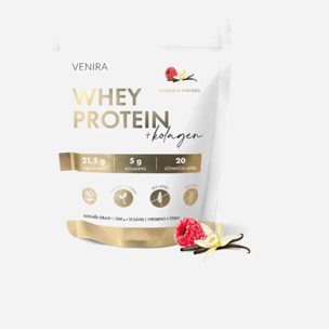 Whey protein příchuť malina a vanilka